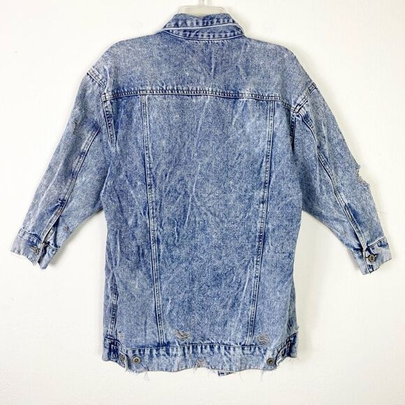 Vintage y2k Highway Jeans Vintage Wash 3/4 Sleeve Button Up Denim Jean Jacket S - Picture 5 of 8